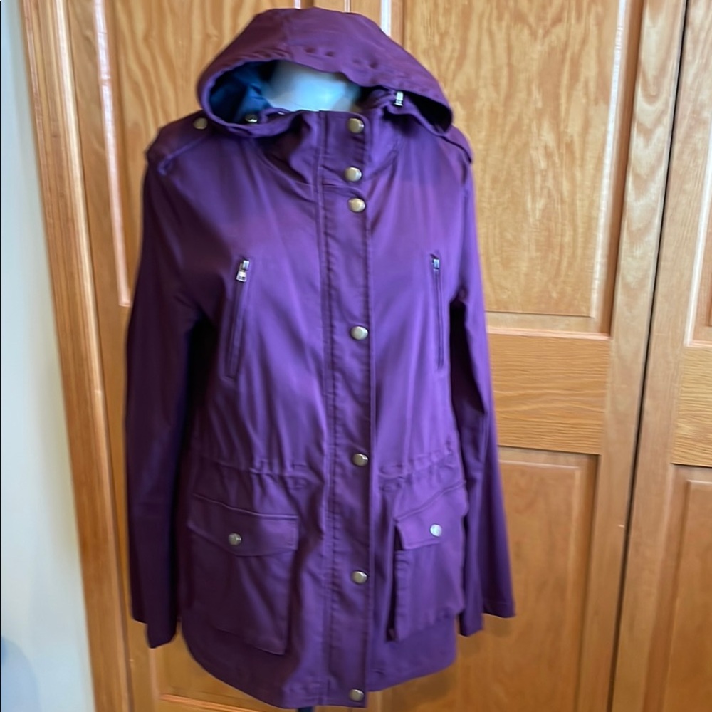 Eden Society Holly Contrast Stitch Fix Hooded Cargo Jacket NWT